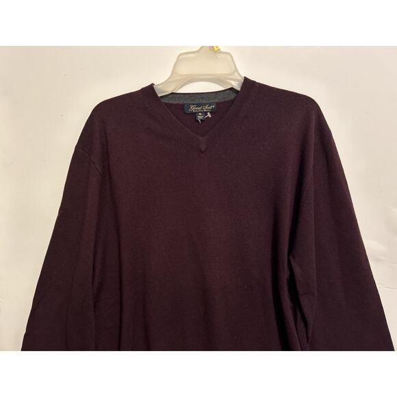 Garret Scott Extra Fine Merino Wool Sweater Mens XL Maroon Pullover Soft Light - Picture 3 of 9